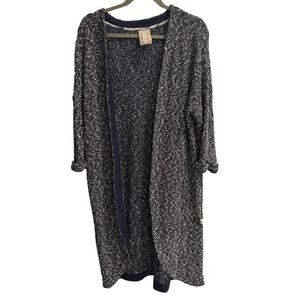 Dolan Left Coast Collection Size M Medium Black and White Long Open Cardigan